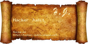 Hacker Judit névjegykártya